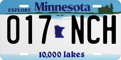 MN license plate 017NCH