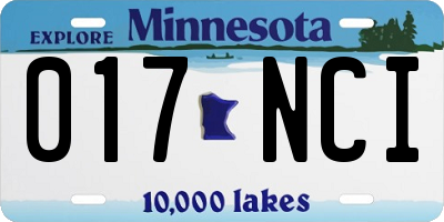 MN license plate 017NCI