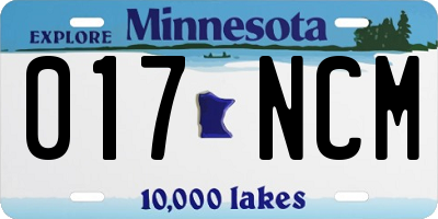 MN license plate 017NCM