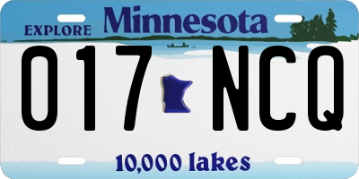 MN license plate 017NCQ