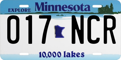 MN license plate 017NCR