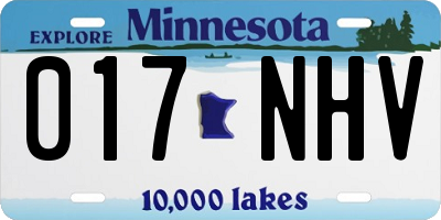 MN license plate 017NHV