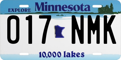 MN license plate 017NMK