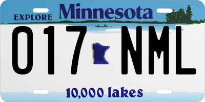 MN license plate 017NML