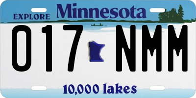 MN license plate 017NMM