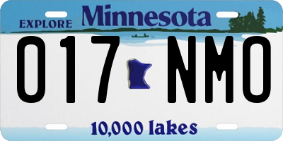 MN license plate 017NMO