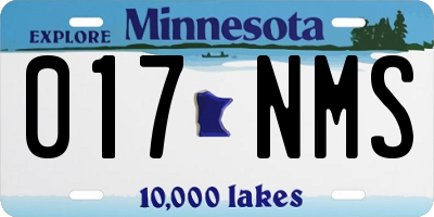 MN license plate 017NMS