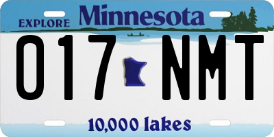 MN license plate 017NMT