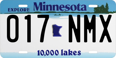 MN license plate 017NMX