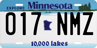 MN license plate 017NMZ