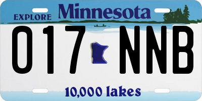 MN license plate 017NNB