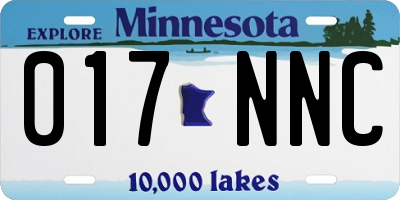 MN license plate 017NNC