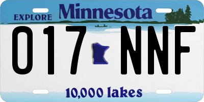 MN license plate 017NNF