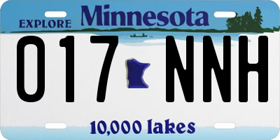 MN license plate 017NNH