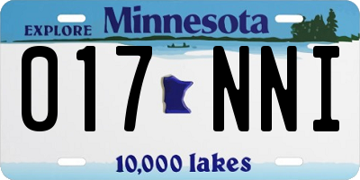 MN license plate 017NNI