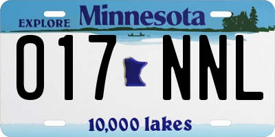 MN license plate 017NNL