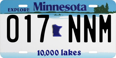 MN license plate 017NNM