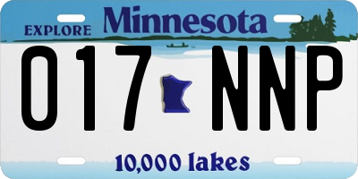 MN license plate 017NNP