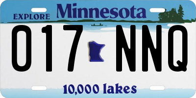 MN license plate 017NNQ