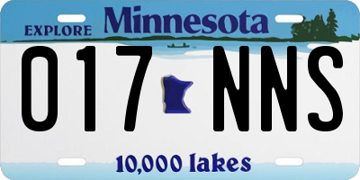 MN license plate 017NNS