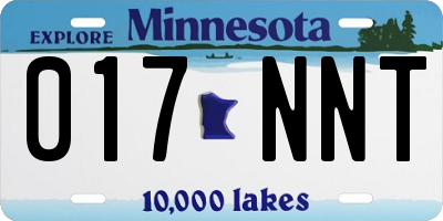 MN license plate 017NNT