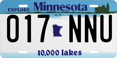 MN license plate 017NNU