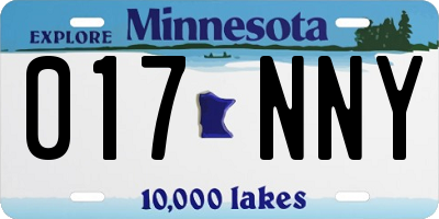MN license plate 017NNY
