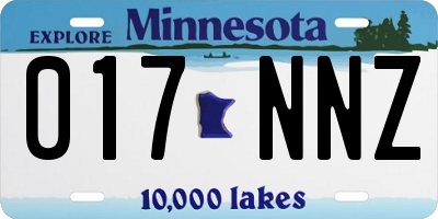 MN license plate 017NNZ