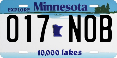 MN license plate 017NOB