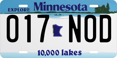 MN license plate 017NOD