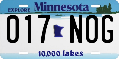 MN license plate 017NOG