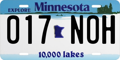MN license plate 017NOH