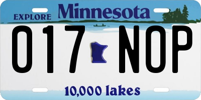 MN license plate 017NOP