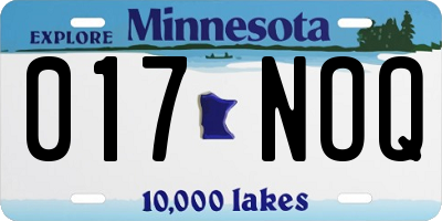 MN license plate 017NOQ