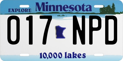 MN license plate 017NPD