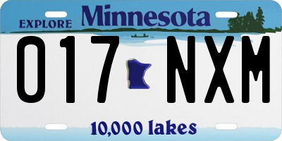 MN license plate 017NXM