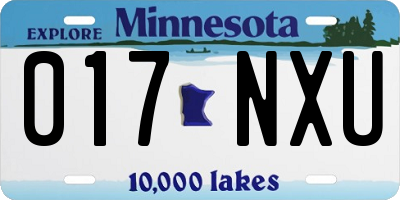 MN license plate 017NXU
