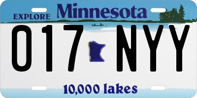 MN license plate 017NYY