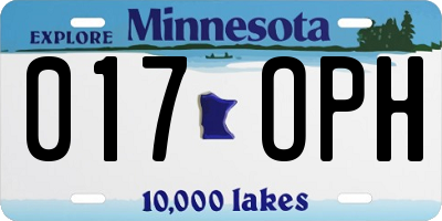 MN license plate 017OPH