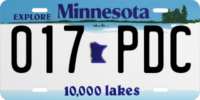 MN license plate 017PDC