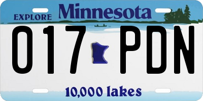 MN license plate 017PDN