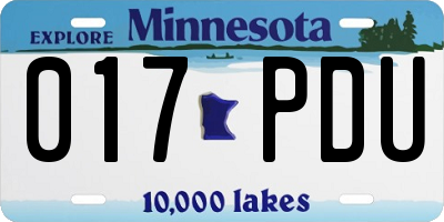 MN license plate 017PDU