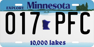 MN license plate 017PFC