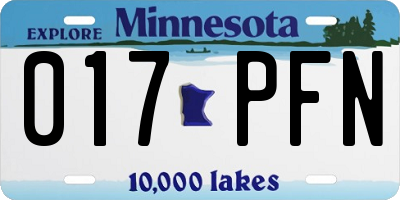 MN license plate 017PFN