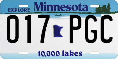 MN license plate 017PGC