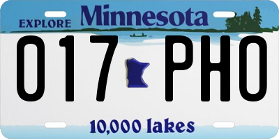 MN license plate 017PHO