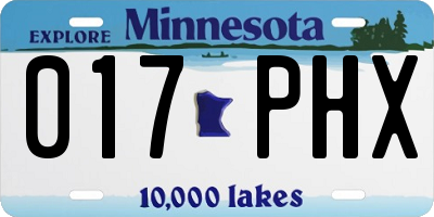 MN license plate 017PHX