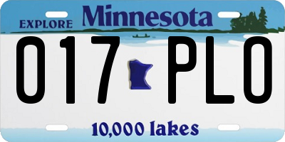 MN license plate 017PLO