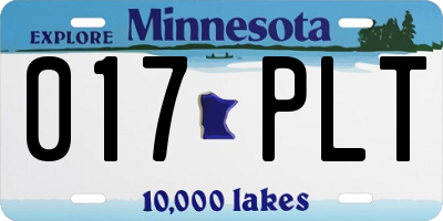 MN license plate 017PLT