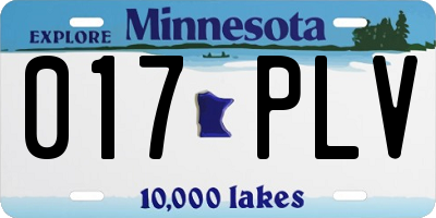 MN license plate 017PLV